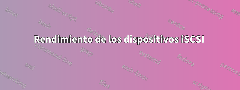 Rendimiento de los dispositivos iSCSI