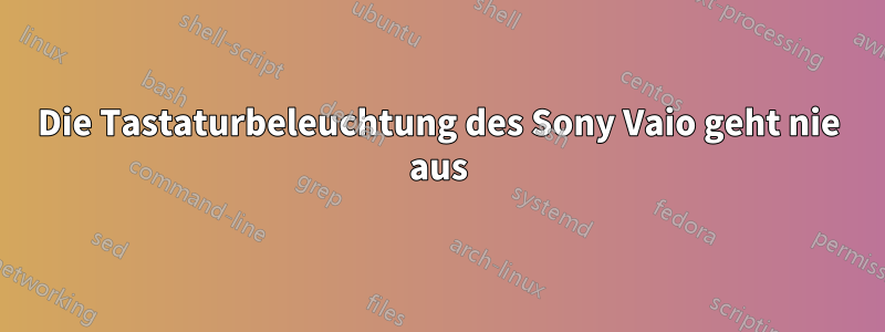 Die Tastaturbeleuchtung des Sony Vaio geht nie aus