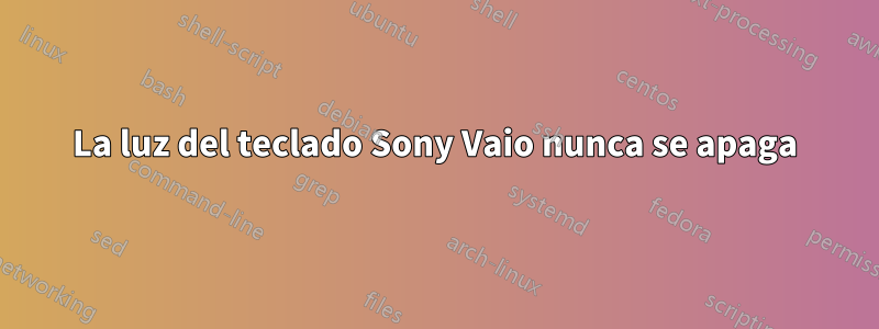 La luz del teclado Sony Vaio nunca se apaga