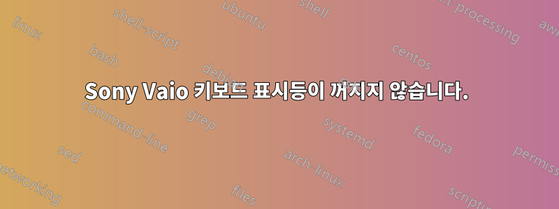 Sony Vaio 키보드 표시등이 꺼지지 않습니다.