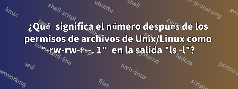 ¿Qué significa el número después de los permisos de archivos de Unix/Linux como "-rw-rw-r--. 1" en la salida "ls -l"?