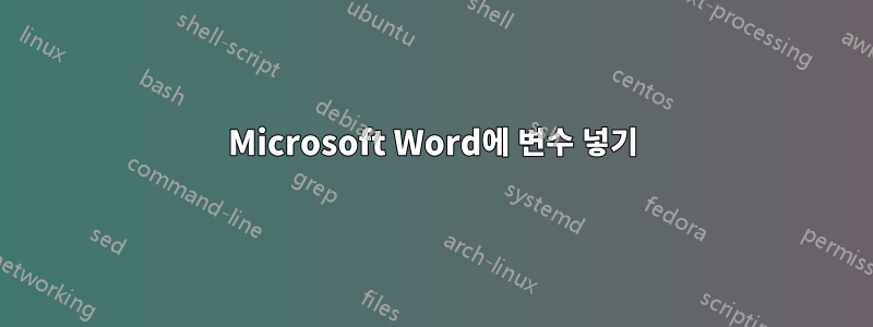 Microsoft Word에 변수 넣기