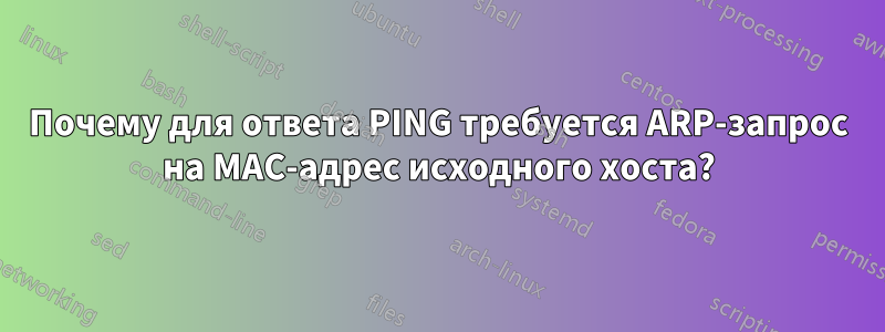 Почему для ответа PING требуется ARP-запрос на MAC-адрес исходного хоста?