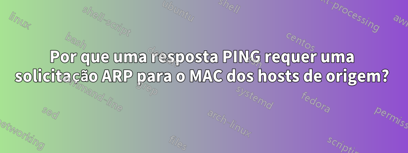 Por que uma resposta PING requer uma solicitação ARP para o MAC dos hosts de origem?