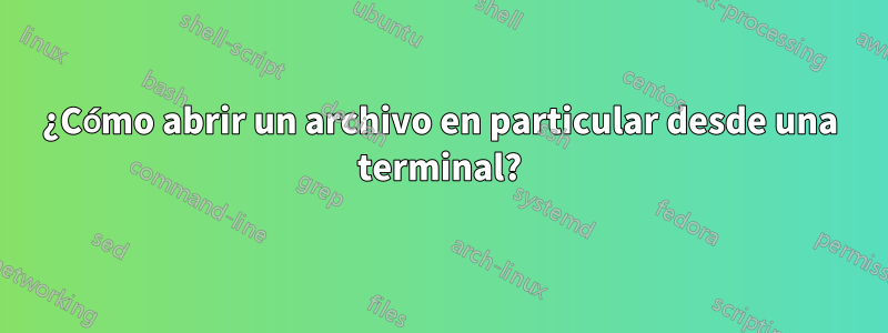 ¿Cómo abrir un archivo en particular desde una terminal?