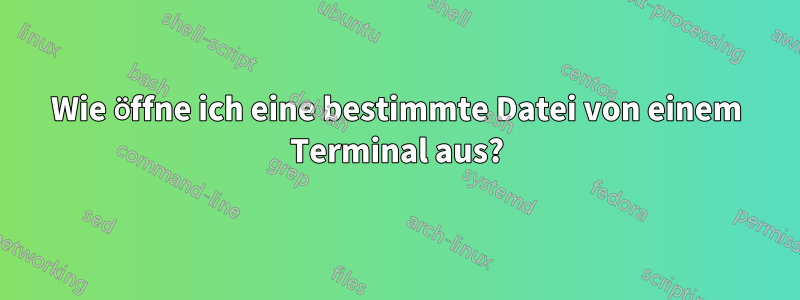 Wie öffne ich eine bestimmte Datei von einem Terminal aus?