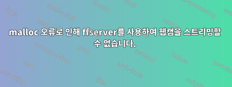 malloc 오류로 인해 ffserver를 사용하여 웹캠을 스트리밍할 수 없습니다.