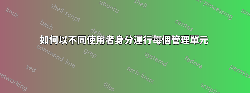 如何以不同使用者身分運行每個管理單元