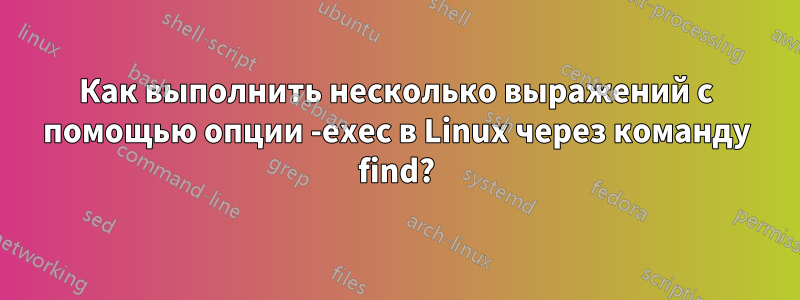 Как выполнить несколько выражений с помощью опции -exec в Linux через команду find?