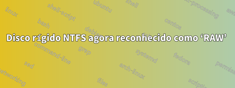 Disco rígido NTFS agora reconhecido como ‘RAW’