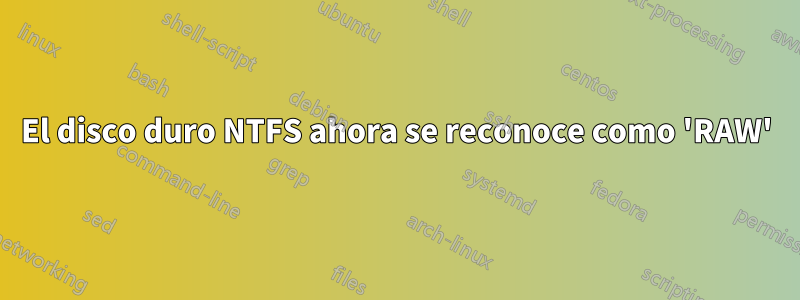 El disco duro NTFS ahora se reconoce como 'RAW'