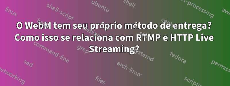 O WebM tem seu próprio método de entrega? Como isso se relaciona com RTMP e HTTP Live Streaming?