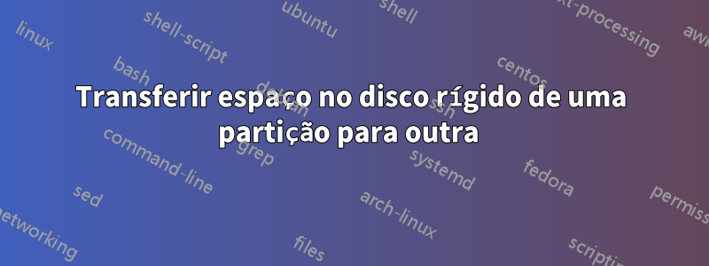 Transferir espaço no disco rígido de uma partição para outra 