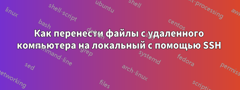 Как перенести файлы с удаленного компьютера на локальный с помощью SSH