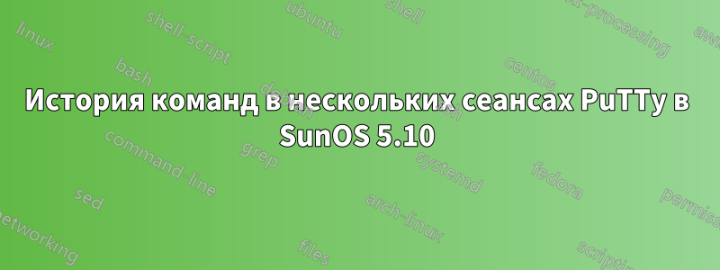 История команд в нескольких сеансах PuTTy в SunOS 5.10