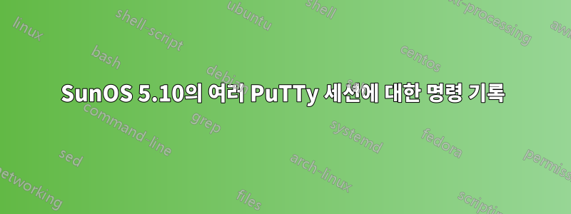 SunOS 5.10의 여러 PuTTy 세션에 대한 명령 기록