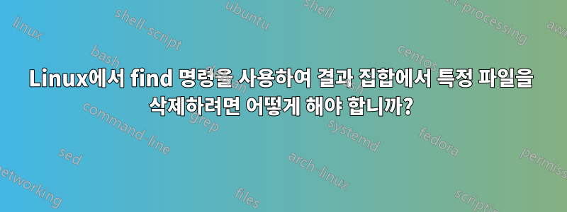 Linux에서 find 명령을 사용하여 결과 집합에서 특정 파일을 삭제하려면 어떻게 해야 합니까?