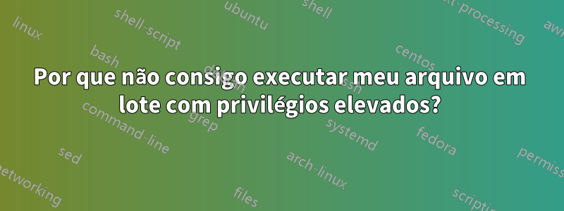 Por que não consigo executar meu arquivo em lote com privilégios elevados?