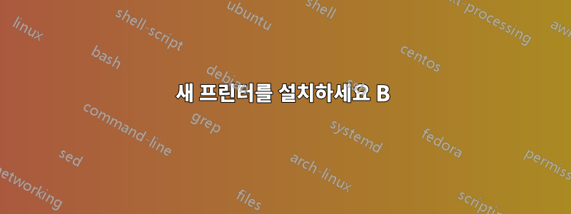 새 프린터를 설치하세요 B