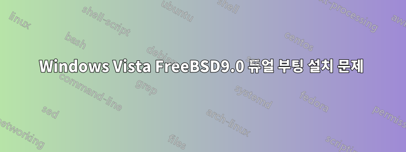 Windows Vista FreeBSD9.0 듀얼 부팅 설치 문제