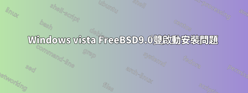 Windows vista FreeBSD9.0雙啟動安裝問題