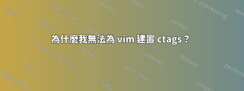 為什麼我無法為 vim 建置 ctags？