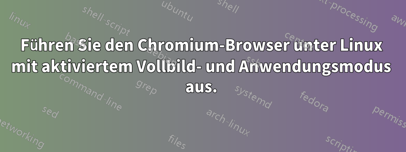 Führen Sie den Chromium-Browser unter Linux mit aktiviertem Vollbild- und Anwendungsmodus aus.