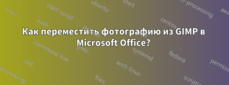 Как переместить фотографию из GIMP в Microsoft Office?