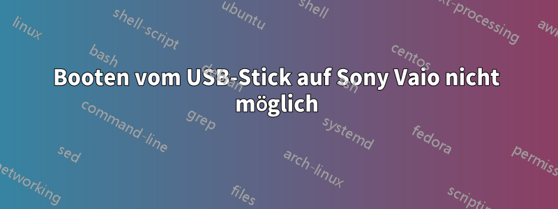 Booten vom USB-Stick auf Sony Vaio nicht möglich