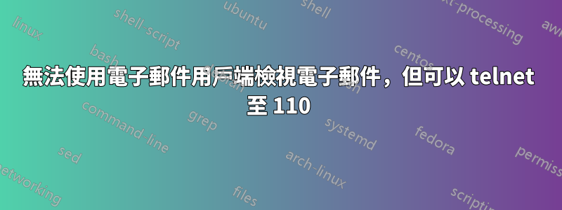 無法使用電子郵件用戶端檢視電子郵件，但可以 telnet 至 110