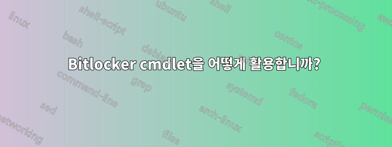 Bitlocker cmdlet을 어떻게 활용합니까?