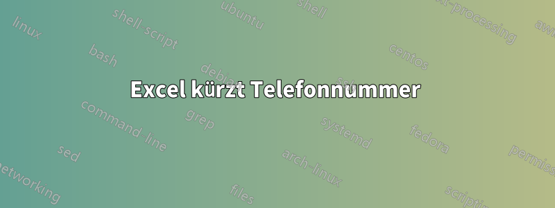 Excel kürzt Telefonnummer