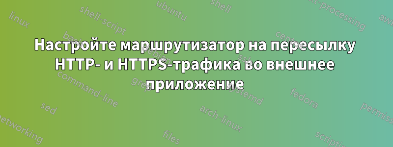 Настройте маршрутизатор на пересылку HTTP- и HTTPS-трафика во внешнее приложение