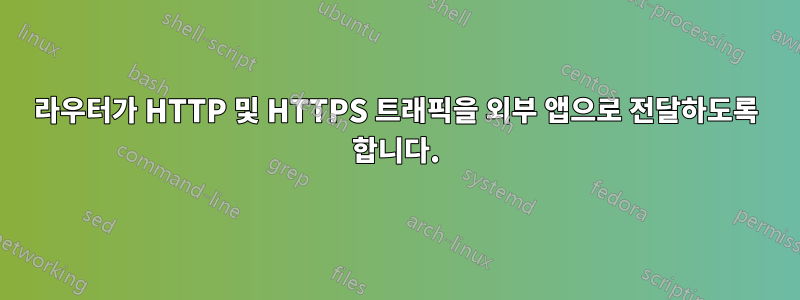 라우터가 HTTP 및 HTTPS 트래픽을 외부 앱으로 전달하도록 합니다.