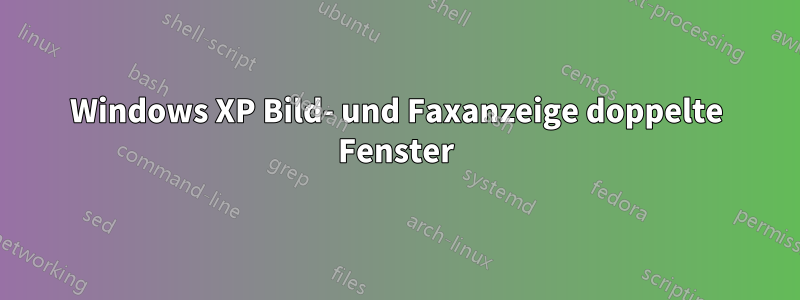 Windows XP Bild- und Faxanzeige doppelte Fenster