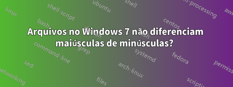 Arquivos no Windows 7 não diferenciam maiúsculas de minúsculas? 