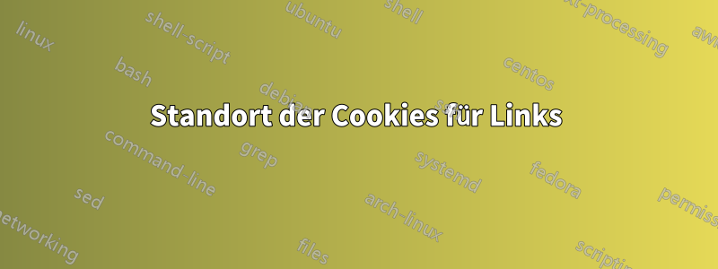 Standort der Cookies für Links