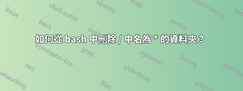 如何從 bash 中刪除 / 中名為 * 的資料夾？