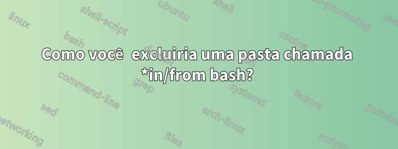 Como você excluiria uma pasta chamada *in/from bash?