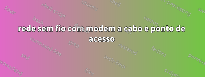 rede sem fio com modem a cabo e ponto de acesso