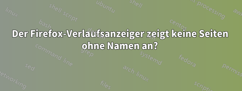 Der Firefox-Verlaufsanzeiger zeigt keine Seiten ohne Namen an?