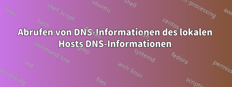 Abrufen von DNS-Informationen des lokalen Hosts DNS-Informationen