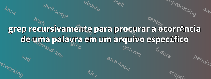 grep recursivamente para procurar a ocorrência de uma palavra em um arquivo específico