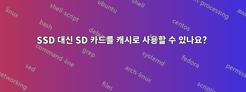 SSD 대신 SD 카드를 캐시로 사용할 수 있나요?