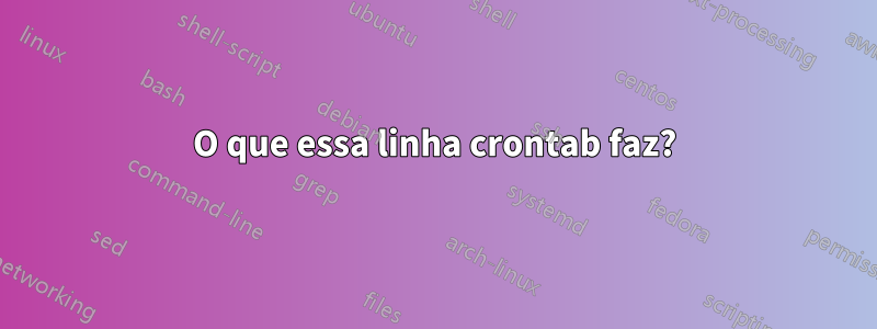 O que essa linha crontab faz?