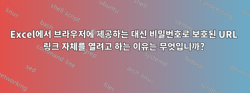 Excel에서 브라우저에 제공하는 대신 비밀번호로 보호된 URL 링크 자체를 열려고 하는 이유는 무엇입니까?