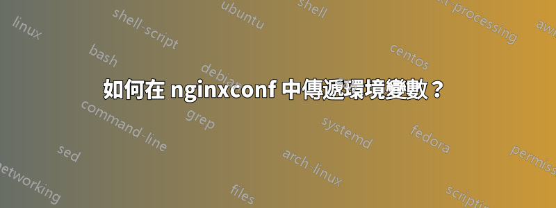 如何在 nginxconf 中傳遞環境變數？