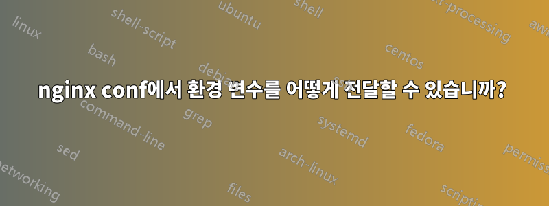 nginx conf에서 환경 변수를 어떻게 전달할 수 있습니까?