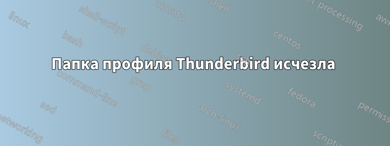 Папка профиля Thunderbird исчезла