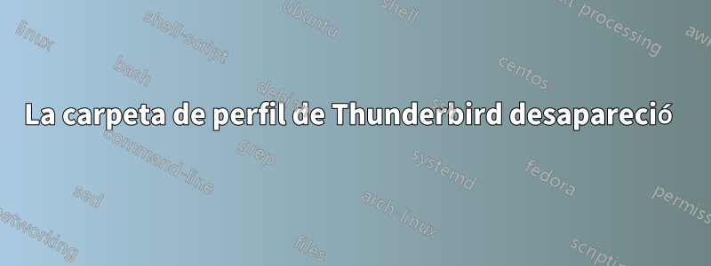 La carpeta de perfil de Thunderbird desapareció